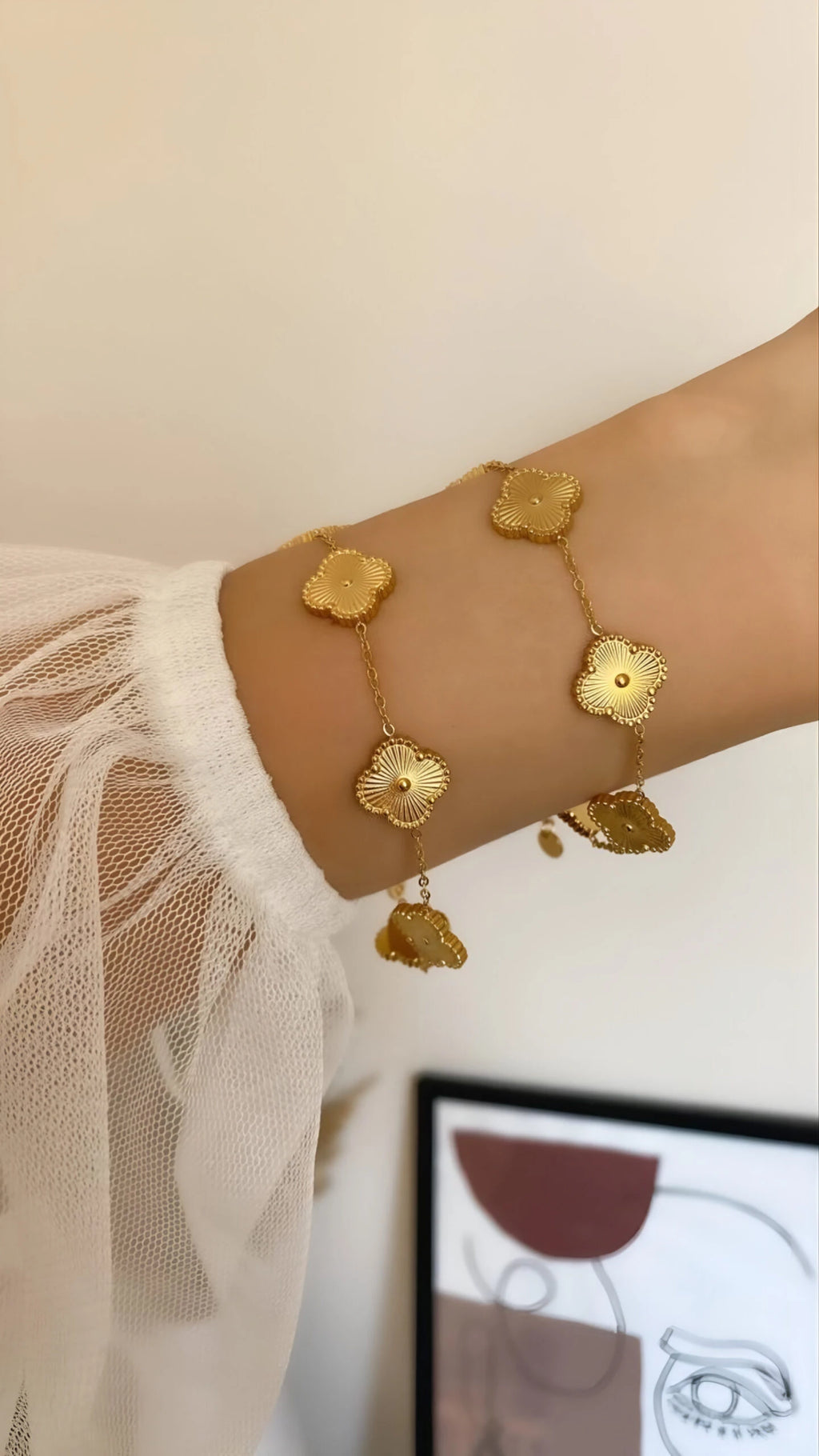 Gold VanC Yonca Bileklik